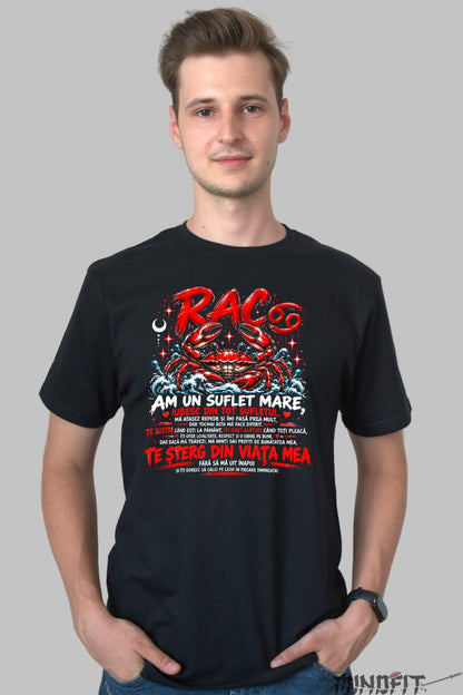 Tricou barbat Rac Cu Suflet Mare barbat negru