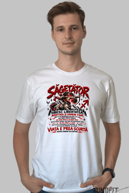 Tricou barbat Sagetator Iubesc Libertatea barbat alb