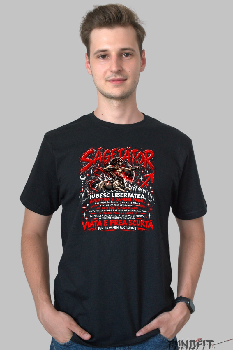Tricou barbat Sagetator Iubesc Libertatea barbat negru