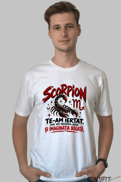 Tricou barbat Scorpion Cu Memoria Buna barbat alb