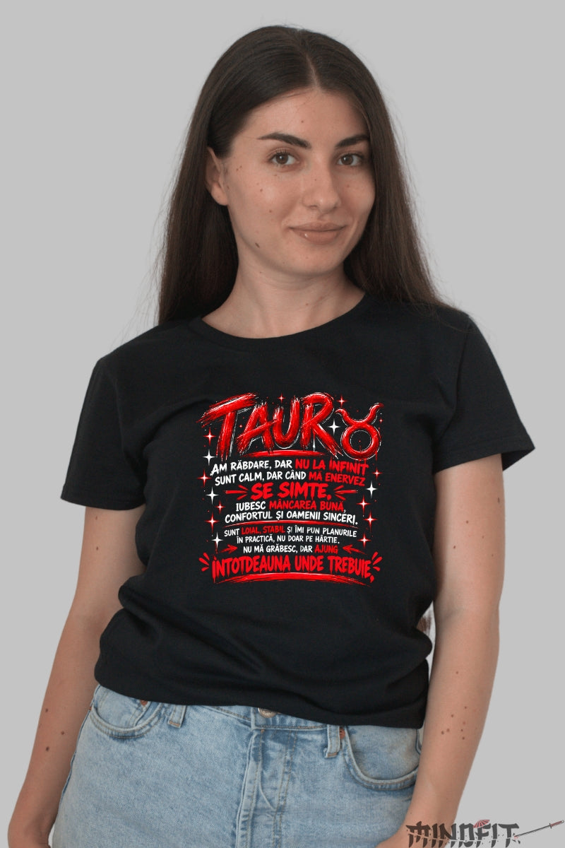 Tricou dama Taur Cu Rabdare Limitata dama negru