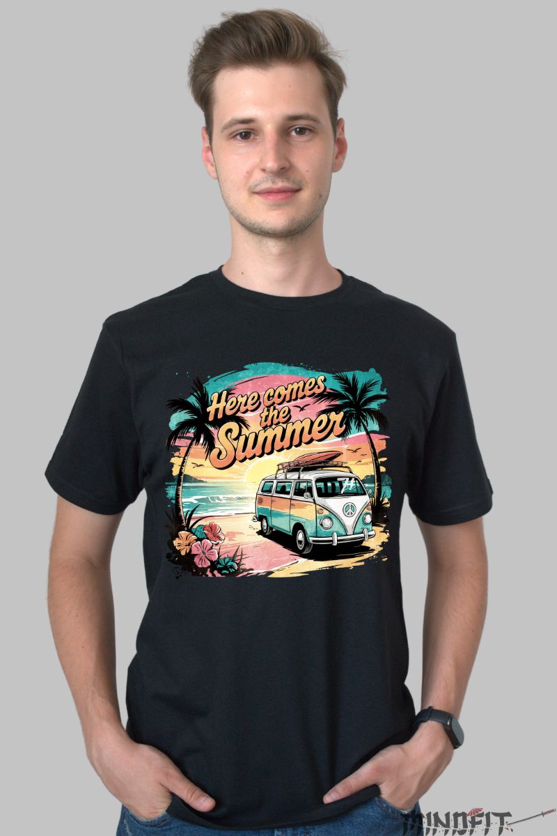 Tricou de vara - Here Comes The Summer barbat negru