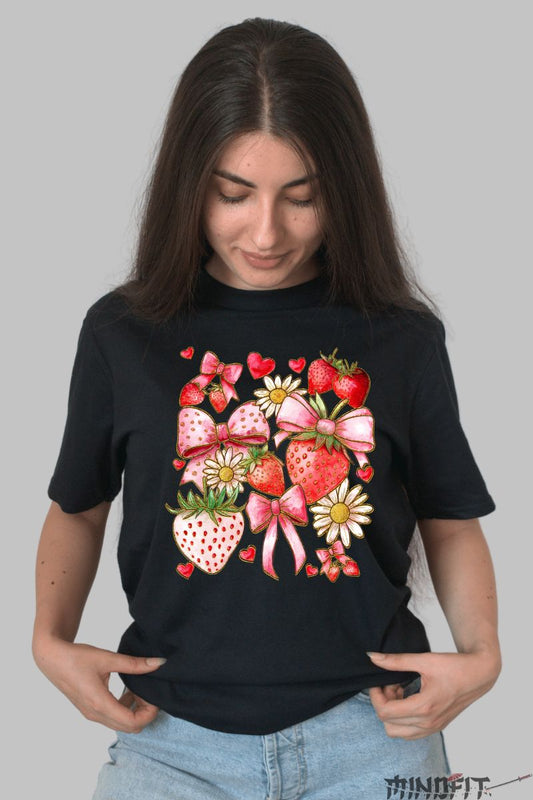 Tricou de vara – Capsuni si Fundite dama negru