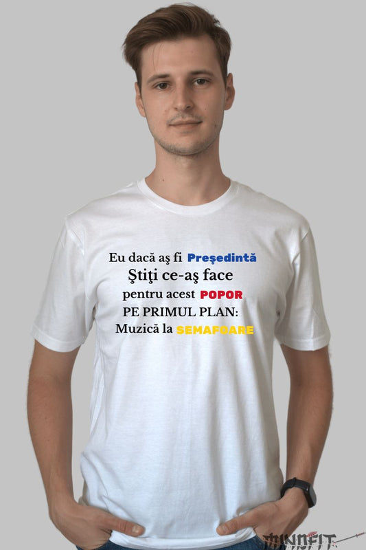 Tricou alb barbati personalizat cu mesaj amuzant Tiktok