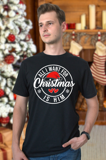 Set Tricouri Cupluri All I Want For Christmas barbat negru