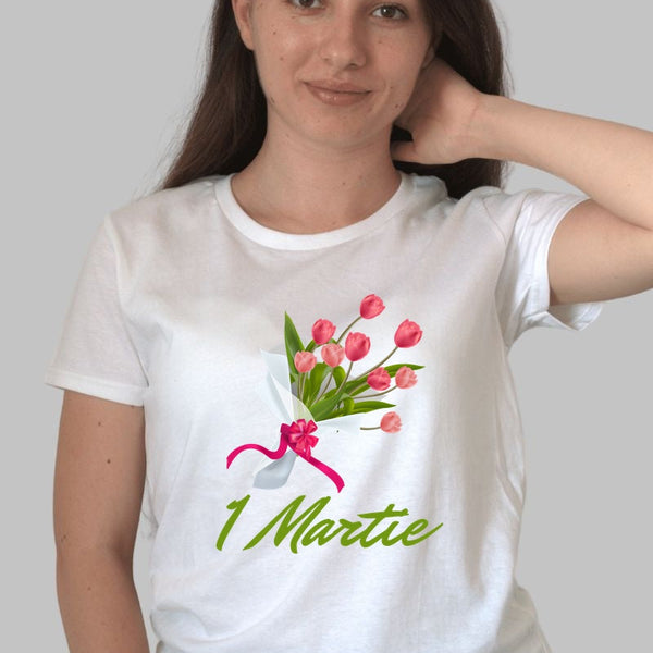 Tricou 1 Martie - Buchet De Lalele Roz