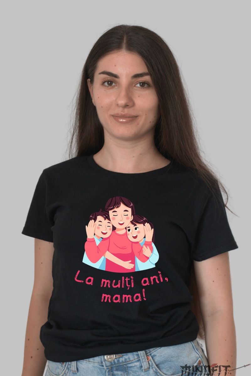 Tricou 8 Martie - Imbratisare cu Mama Dama Negru