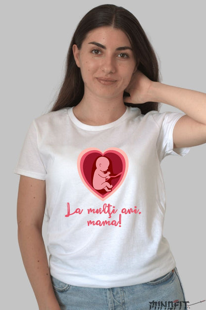 Tricou 8 Martie - Inima Copilului Nenascut Dama Alb
