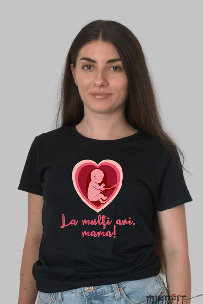 Tricou 8 Martie - Inima Copilului Nenascut Dama Negru