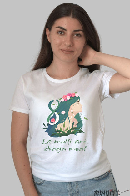 Tricou 8 Martie - La Multi Ani Draga Mea Dama Alb