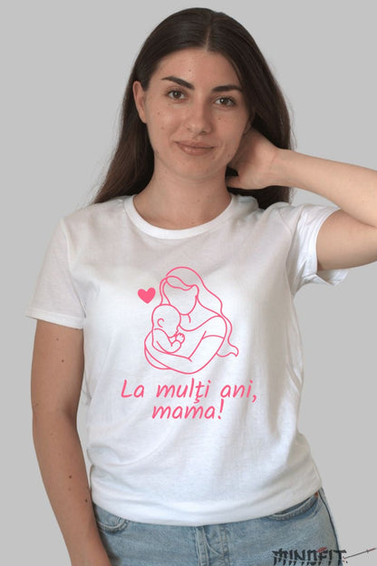 Tricou 8 Martie - Mama si Copil in Inima Dama Alb