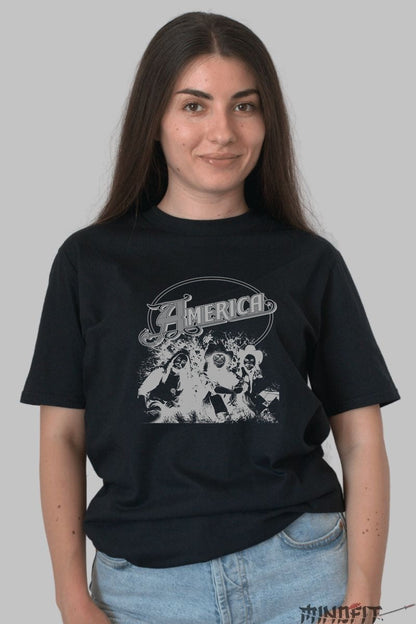 Tricou America Legend - Black & White Retro Vibe dama negru
