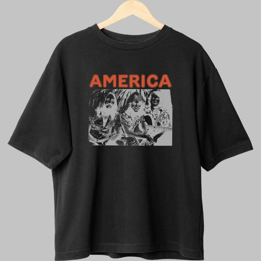 Tricou America - Retro Negativ Vibe fata negru