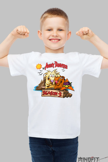 Tricou Angry Beavers Season 3 - Cartoon Network baiat alb