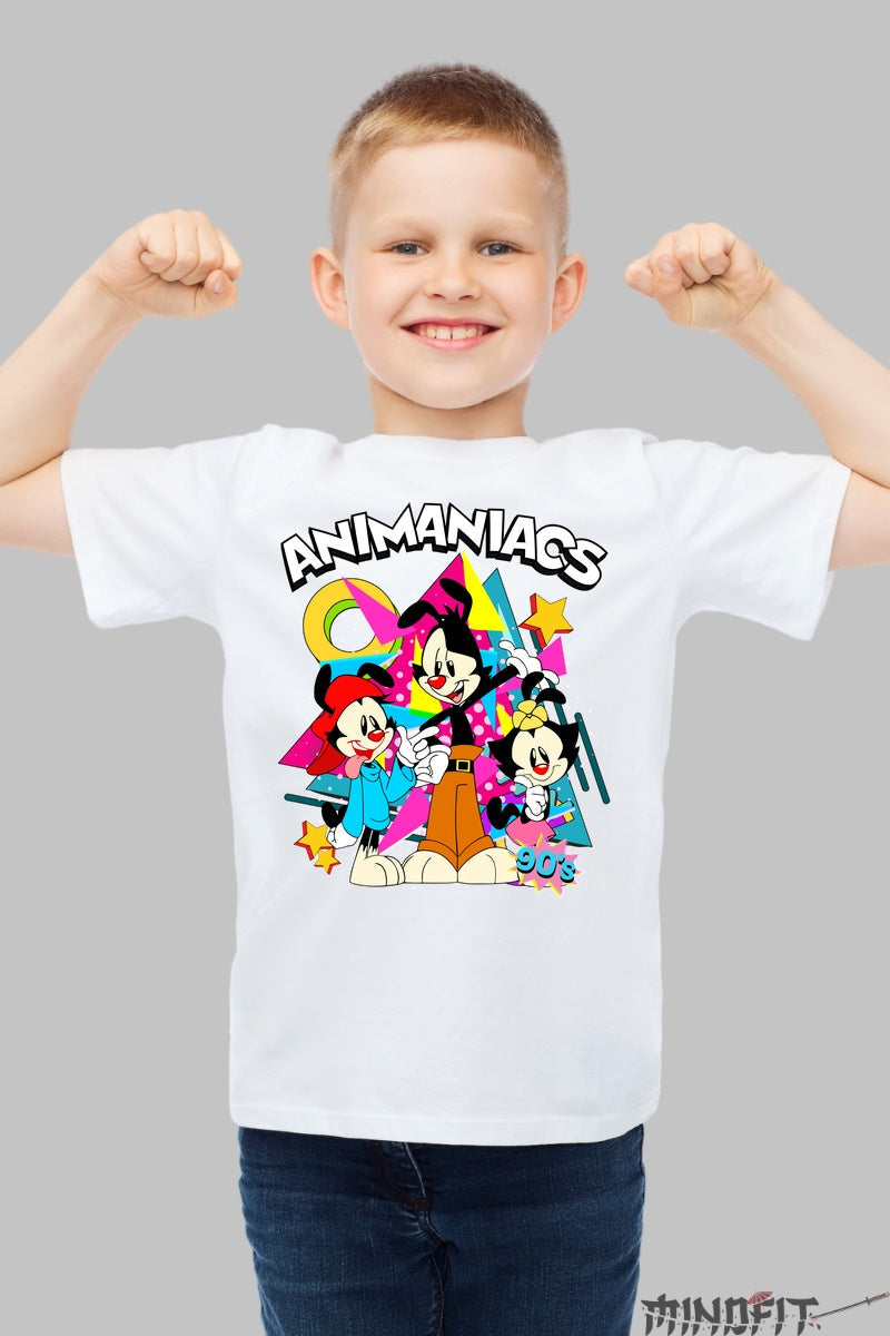 Tricou Animaniacs 90s - Cartoon Clasic Renascut baiat alb