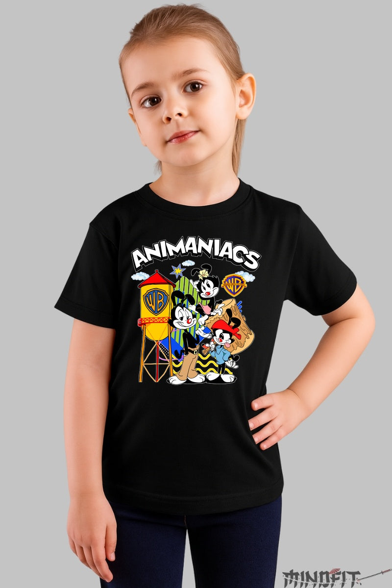 Tricou Animaniacs Clasic - Warner Bros fata negru