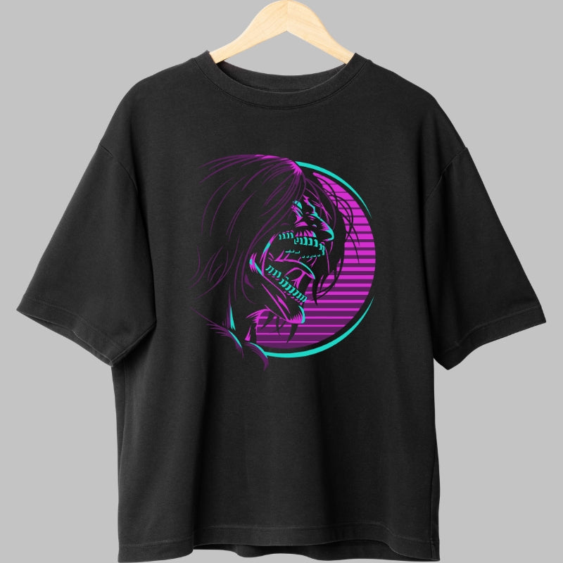 Tricou Anime Attack Mode - Titanul Neon al Distrugerii Fata