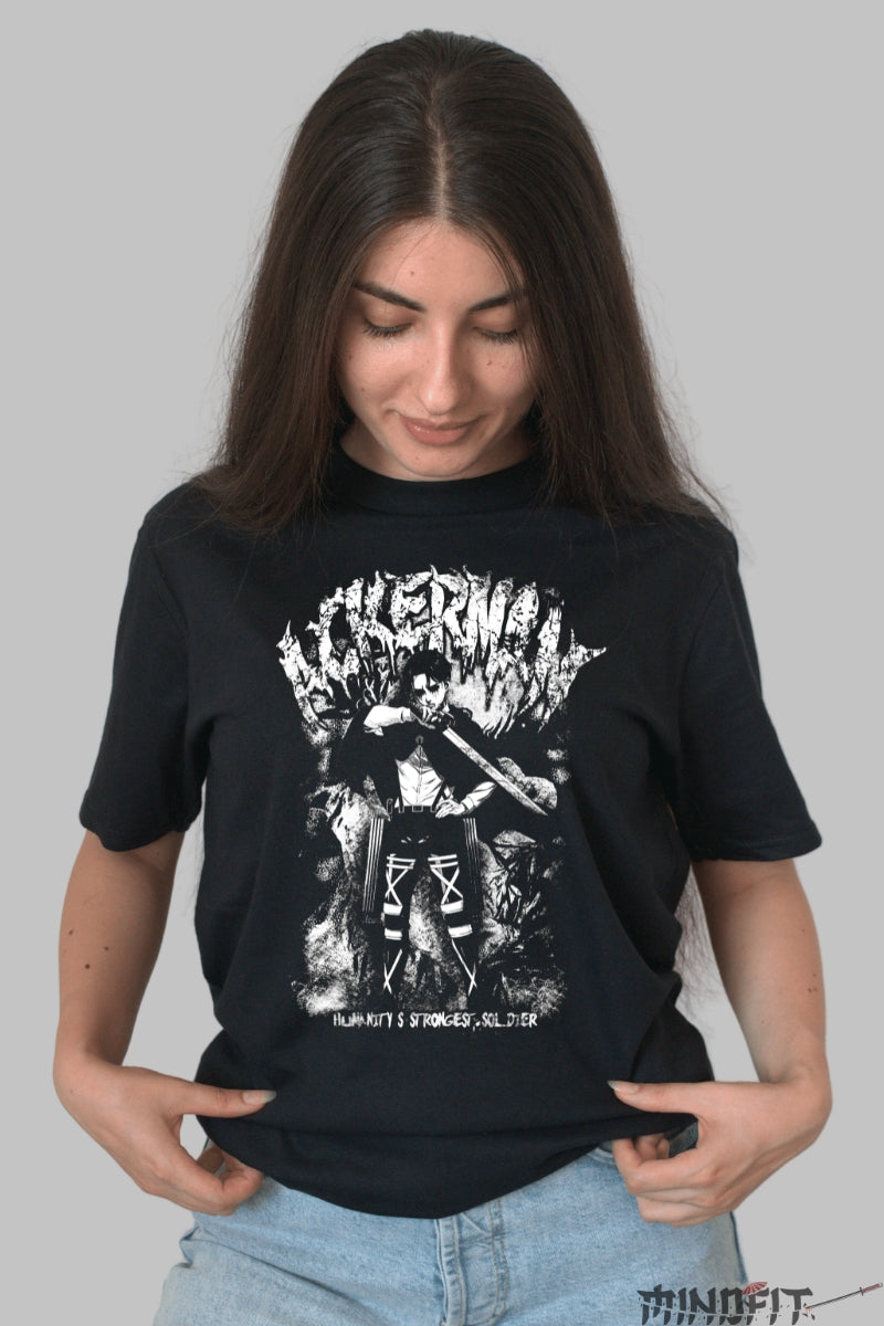 Tricou Anime Attack on Titan - Ackerman Sabia Justitiei Dama Negru