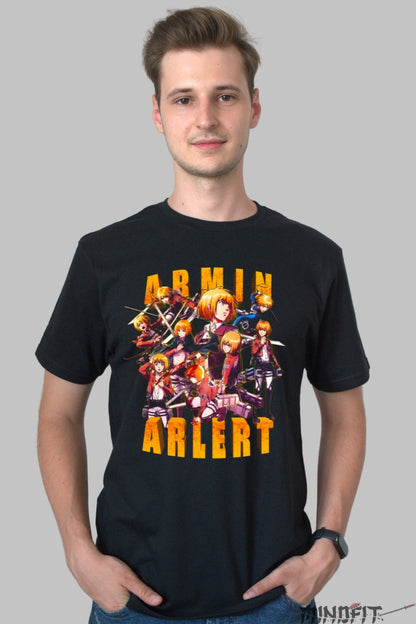 Tricou Anime Attack on Titan - Armin Arlert Strategul Lumii Barbat Negru