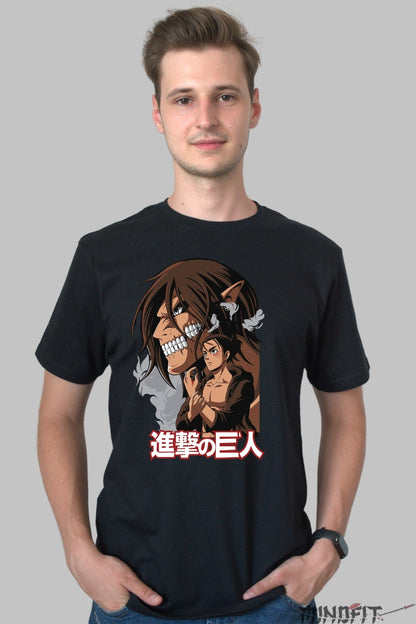 Tricou Anime Attack on Titan - Eren Titanul Eliberarii Barbat Negru