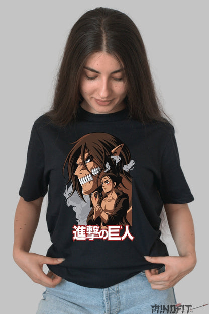 Tricou Anime Attack on Titan - Eren Titanul Eliberarii Dama Negru