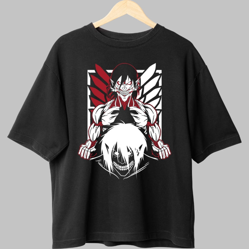 Tricou Anime Attack on Titan - Eren Titanul Razei Duble Fata