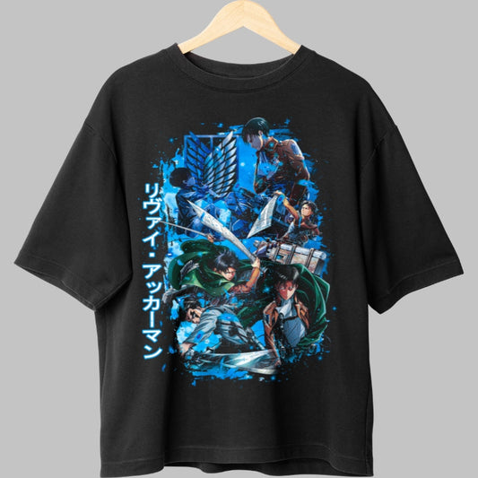 Tricou Anime Attack on Titan - Levi Sabia Fulgere Fata