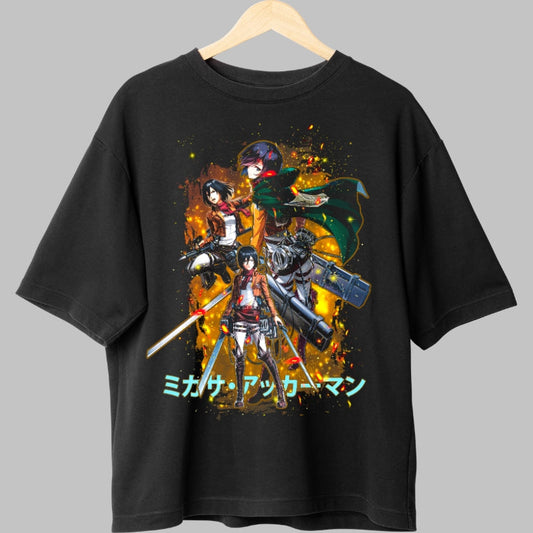 Tricou Anime Attack on Titan - Mikasa Furia Lamelor Fata