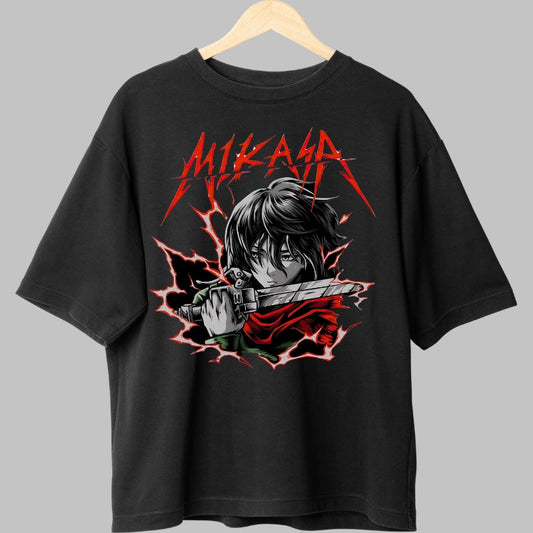 Tricou Anime Attack on Titan - Mikasa Lama Fulgeratoare Fata