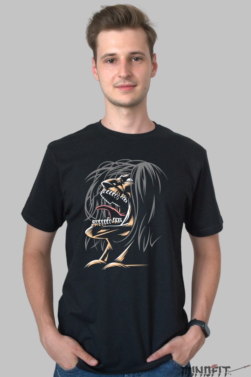 Tricou Anime Attack on Titan - Titanul Furiei Eliberate Barbat Negru
