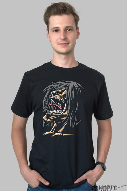 Tricou Anime Attack on Titan - Titanul Furiei Eliberate Barbat Negru