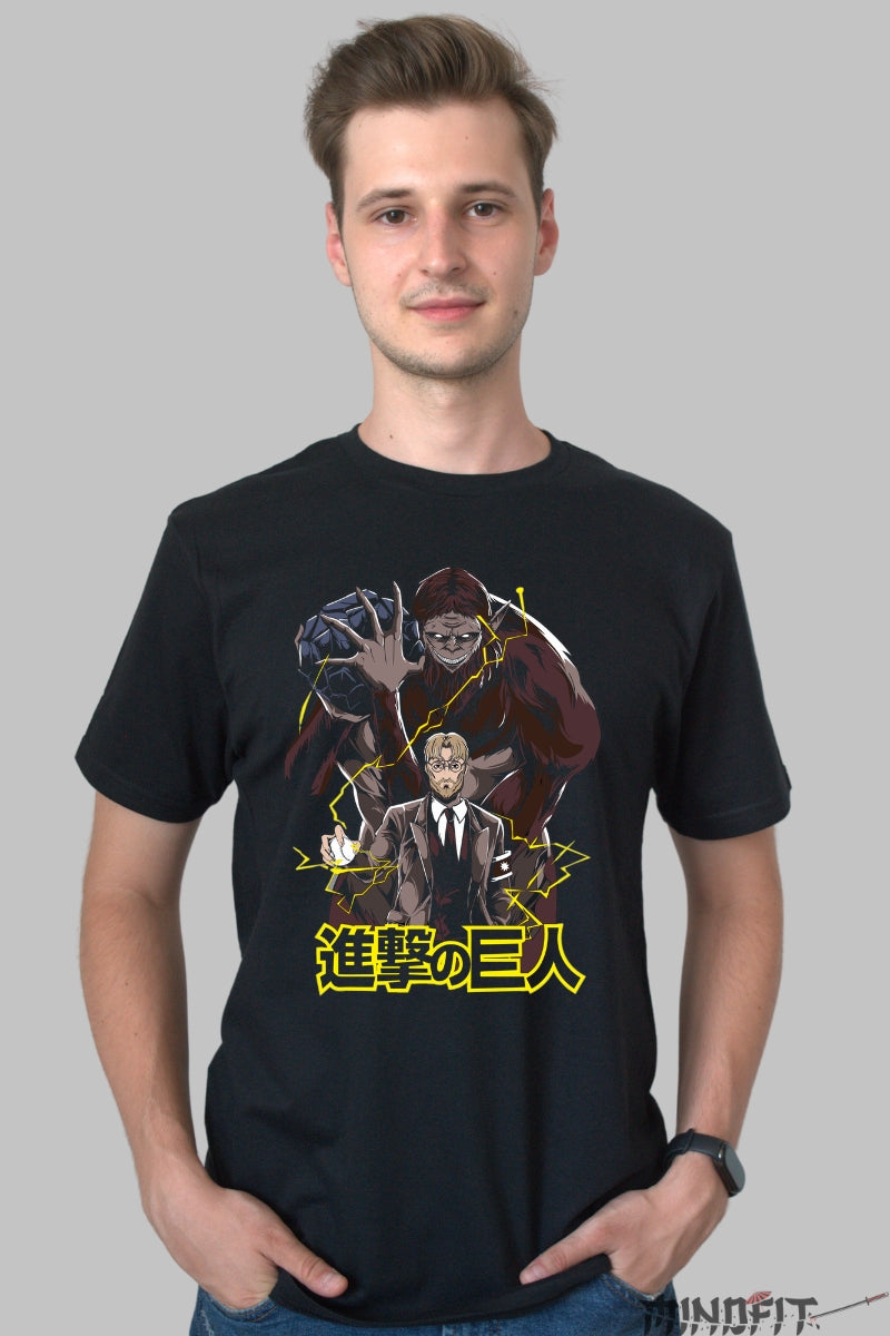 Tricou Anime Attack on Titan - Zeke si Bestia Colosala Barbat Negru