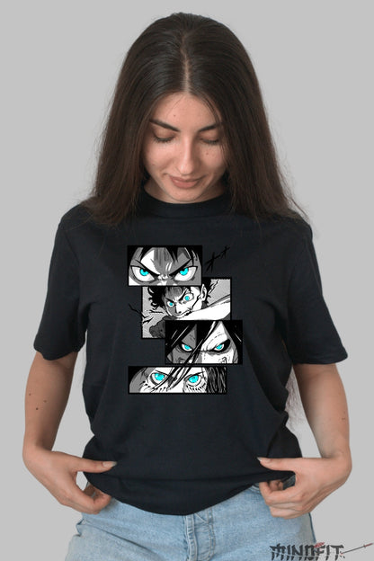 Tricou Anime Attack Titans - Priviri de Neclintit Dama Negru