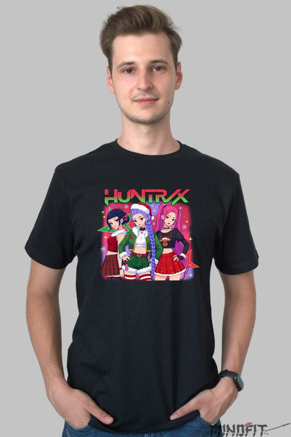 Tricou Anime De Craciun - Huntrax Girls Festive Squad barbat negru