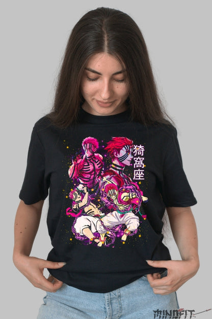 Tricou Anime Demon Slayer - Akaza Demon Form Intensity dama negru