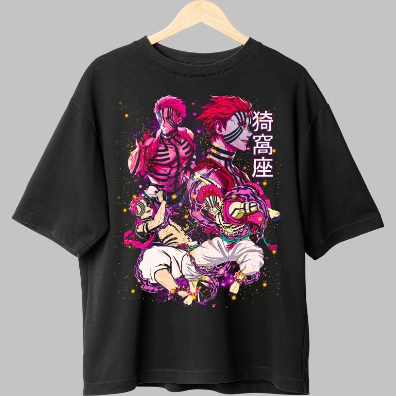 Tricou Anime Demon Slayer - Akaza Demon Form Intensity fata