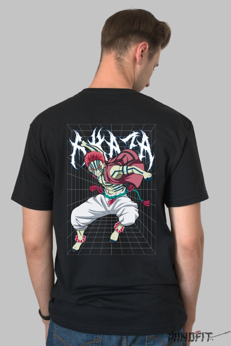 Tricou Anime Demon Slayer - Akaza Supreme Barbat Negru