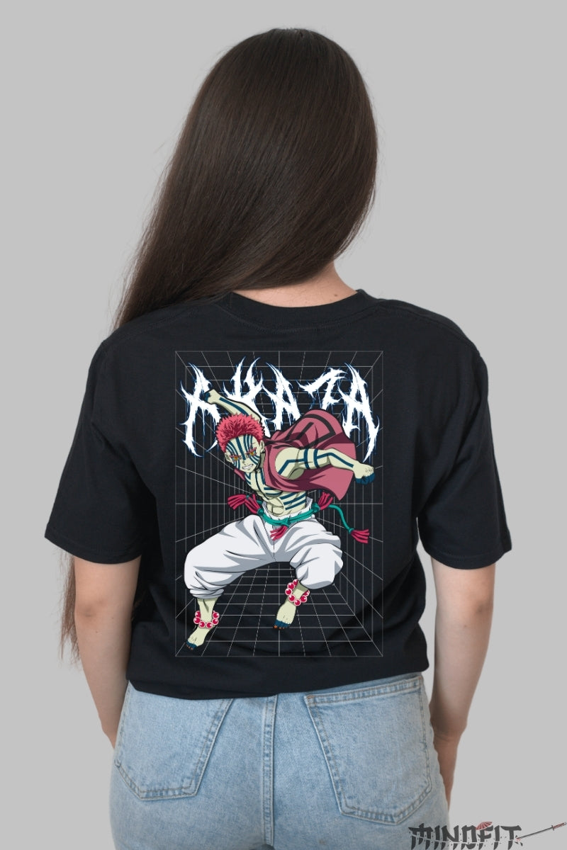 Tricou Anime Demon Slayer - Akaza Supreme Dama Negru