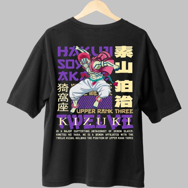 Tricou Anime Demon Slayer - Akaza Upper Rank Spate