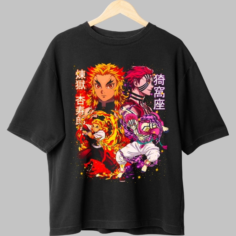Tricou Anime Demon Slayer - Batalia Finala Rengoku vs Akaza fata