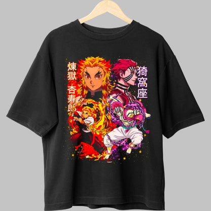 Tricou Anime Demon Slayer - Batalia Finala Rengoku vs Akaza fata