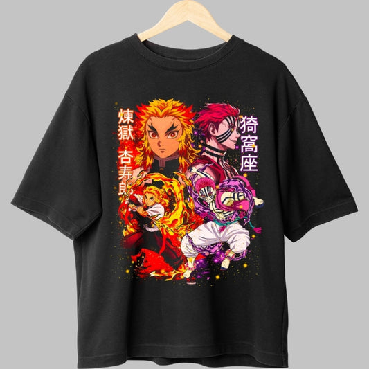 Tricou Anime Demon Slayer - Batalia Finala Rengoku vs Akaza fata