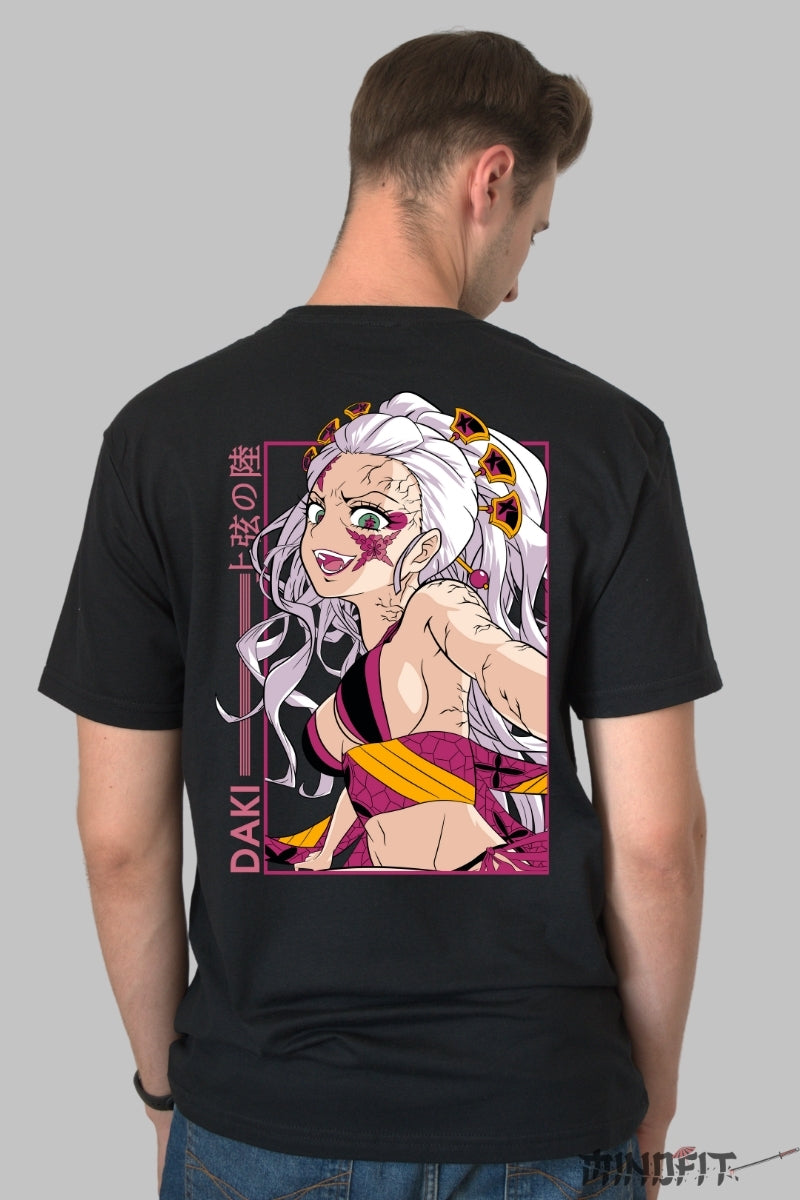 Tricou Anime Demon Slayer - Daki Art Infernal Barbat Negru