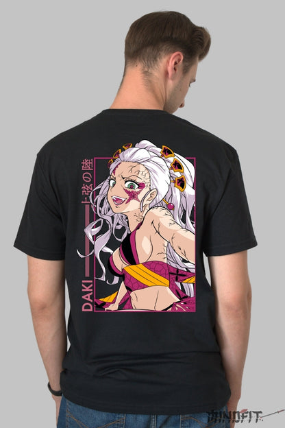 Tricou Anime Demon Slayer - Daki Art Infernal Barbat Negru