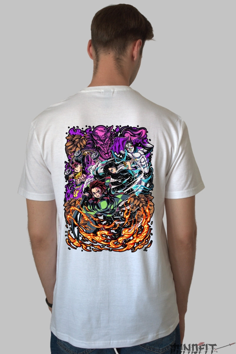 Tricou Anime Demon Slayer - Echipa Finala Barbat Alb