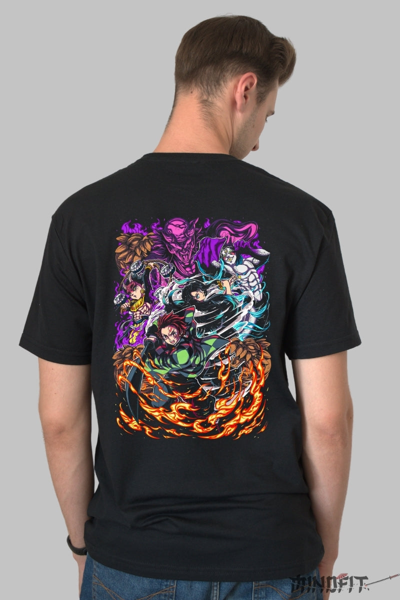 Tricou Anime Demon Slayer - Echipa Finala Barbat Negru