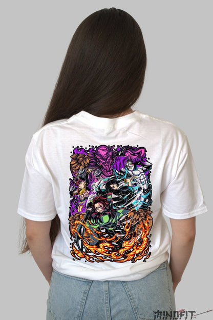 Tricou Anime Demon Slayer - Echipa Finala Dama alb