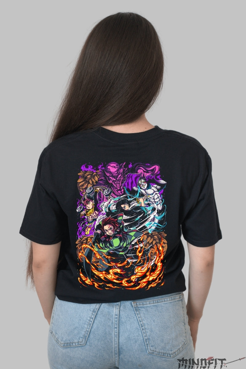Tricou Anime Demon Slayer - Echipa Finala Dama Negru