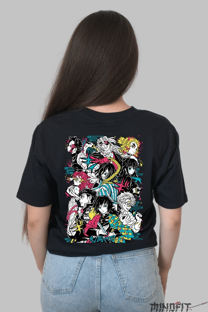 Tricou Anime Demon Slayer - Echipa Hashira Dama Negru