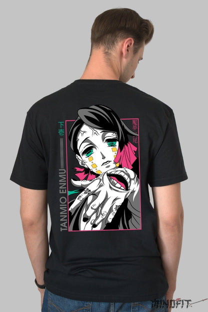 Tricou Anime Demon Slayer - Enmu Hypnosis Art Barbat Negru